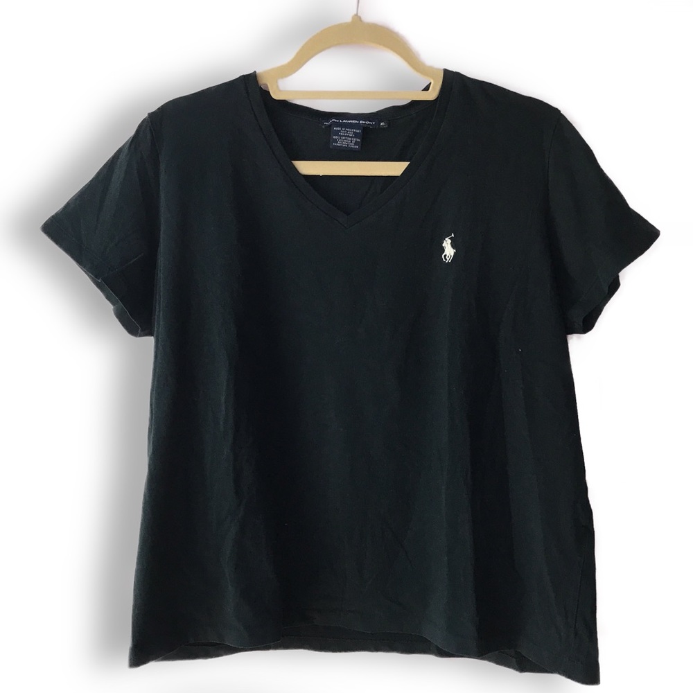 Ralph Lauren Sport  Black V Neck T-shrit XL